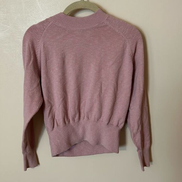 MADEWELL Mock Neck Raglan Sleeve Sweatshirt In Wisteria Dove XS - Picture 3 of 8